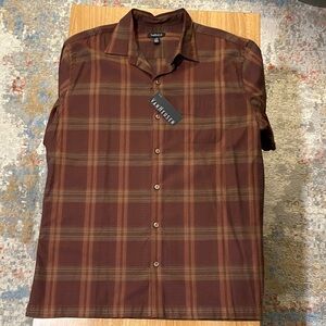Van Heusen Men's Dark Brown Plaid Shirt